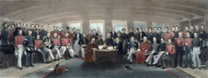 Traité de Nankin, signé le 29 août 1842, à bord du Cornwallis, entre l’Angleterre et la Chine et qui mit fin à la guerre de l’opium.